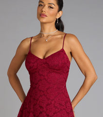 Romantic Notion Glitter Lace-Up Mini Dress