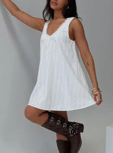 Antiquity Swing Mini Dress White Petite