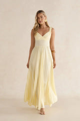 Song Of The Sky Plisse Maxi Dress Yellow