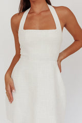 Hendrix Halterneck A-Line Mini Dress Cream