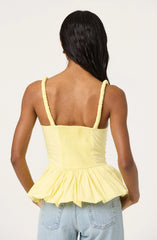 Sleeveless Bubble Hem Peplum Top