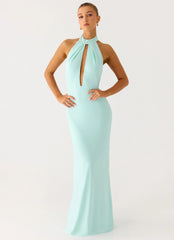 Mougleta Backless Maxi Dress - Aqua