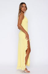 Tell Me Everything Maxi Dress Lemon