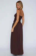 Too Many Questions Maxi Dress Chocolate