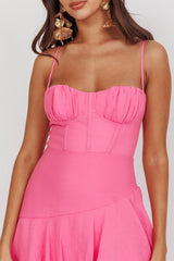 Madrid Summer Tiered Ruffle Maxi Dress Pink