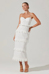 Sandrima Tiered Ruffle Trim Dress
