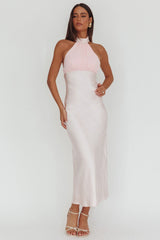 Kaivira Halterneck Maxi Dress Pink
