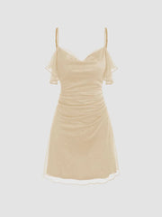 Sequin Ruched Mini Dress