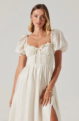 Lunaria Pleated Bustier Midi Dress